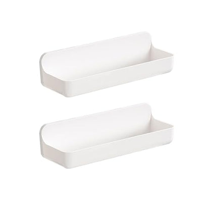 Diesisa Acrylic Wall Mount Organizer, Adhesive Shelves,2Pc Bathroom Shelves | Self Adhesive Shelf, Shower Caddies, No Drilling Hang Wall, Stick on Shelf with 3Pcs Tapes, for Bathroom,Living Room - White - color: 2pcs-white