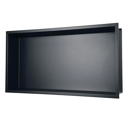 Shower Niche 24"x12"，No Tile Needed，Stainless Steel Niche Bathroom for Shower Wall，Matte Black （ 24 x 12 in） - color: Black, size: 12 * 24 in