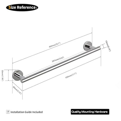 GERZWY 18-Inch Bathroom Single Towel Bar Stainless Steel Bath Towel Rack Contemporary Style Wall Mount, Polished Finish AG1101C45-JG - color: Chrome, size: 18 Inch (Pack of 1)