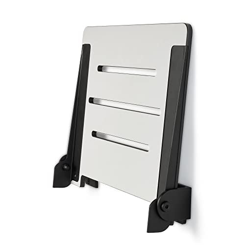 Seachrome 18 inch Silhouette Slimline Folding Wall Mount Shower Bench Seat, Light Gray Seat with Matte Black Frame - color: Light Gray With Matte Black Frame
