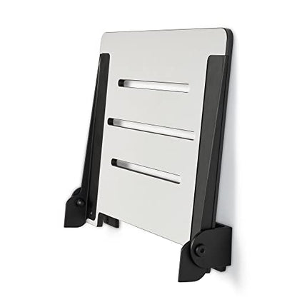 Seachrome 18 inch Silhouette Slimline Folding Wall Mount Shower Bench Seat, Light Gray Seat with Matte Black Frame - color: Light Gray With Matte Black Frame