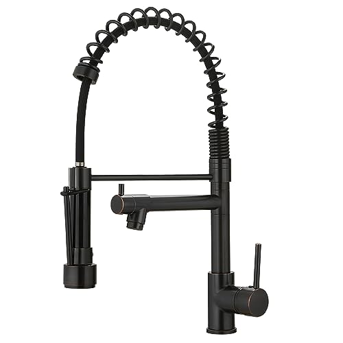 AIMADI Oil Rubbed Bronze Kitchen Faucet,Commercial Kitchen Sink Faucet | Modern Single Handle Single Hole Kitchen Faucets with Pull Down Sprayer - color: Oil Rubbed Bronze, style: Contemporary