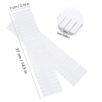 16 Pcs Drawer Divider Adjustable DIY Storage Organizer Separator for Tidying Clutter Cutlery Underwear Socks Clothes Dresses Desk & Box in Kitchen Bathroom Bedroom Office (Cut at Will) - size: 16 Pieces