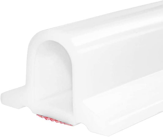 Duzzy 39 Inch Collapsible Shower Threshold Water Dam, Silicone Shower Water Stopper Barrier, Ideal for Wheelchair Accessible, Suitable for Accessibility ADA Handicap Showers Bathroom(3.3 Ft, White) - color: White, size: 39 Inch