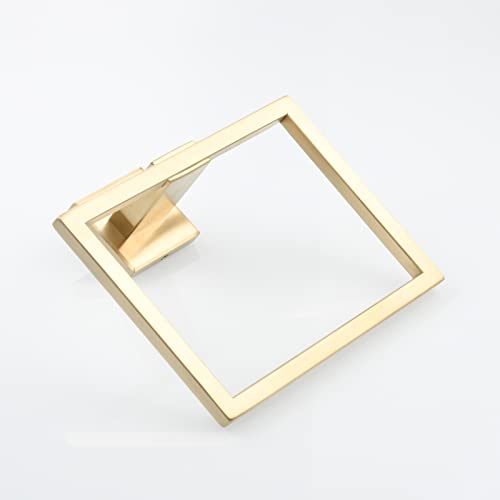 Brushed Gold Hand Towel Ring Stainless Steel Wall Mounted Bathroom Towel Hanger Rack, SBH239J - color: Brushed Gold