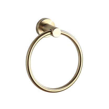 BGL Towel Ring Brushed Gold Stainless Steel 304 Towel Ring Wall Mount Bathroom Towel Holder Round Towel Hanger - color: Brushed Gold