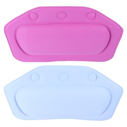 2pcs Non-Slip PVC Foam Bathtub Pillow with Strong Suction Cups, Tub Neck and Back Support Spa Cushion for Home Shower and Bath Relaxation Random Color