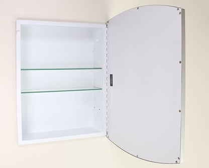 16x20 Harper Crescent Metal Framed Rectangle Recessed Bathroom Medicine Cabinet, Arced Mirror, 14x18 in-Wall Opening, Adjustable Glass Shelves, Magnet Close, Chrome - color: Chrome, size: 16x20
