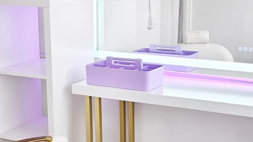 8 Compartments DIY Dividers,Large caddy, Multi Purpose, Simple, Portable, Stackable, Modern Solution for School, office, Desktop -MADE IN USA (Lavender) - color: Lavender