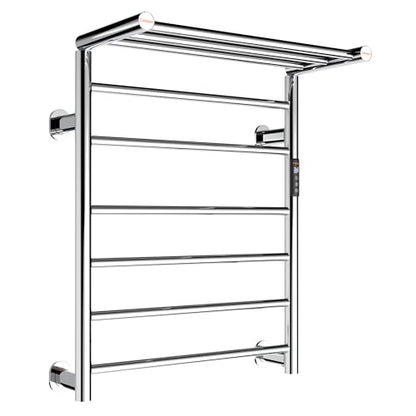 Heated Towel Rack Foldable Smart Dual-Zone APP No-Drill Chrome CA3 - color: Chrome, size: Pro-9Bar H35.43 x W21.65