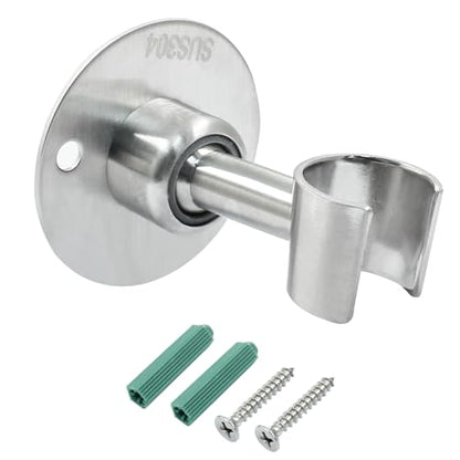 304 Stainless Steel Shower Head Holder Bracket, Brushed Nickel | 360° Adjustable, Sturdy Wall Mount, Handheld Bathroom Shower, Screw Installation