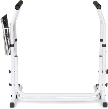 FSA/HSA Eligible, Vaunn Medical Bathroom Patented Height Adjustable Height Toilet Rail Grab Bar and Commode Safety Frame Handle
