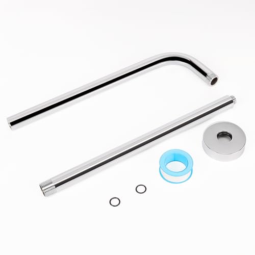 NearMoon Shower Arm, Extra Extension Arm with Flange, Stainless Steel Wall-Mounted Showerhead Extender Pipe (24 Inch, Chrome Finish) - color: Chrome Finish, style: 24 Inch