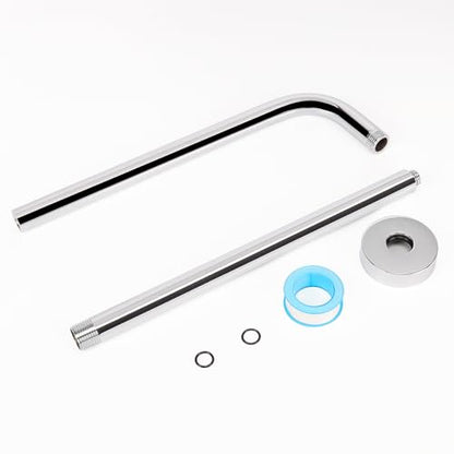 NearMoon Shower Arm, Extra Extension Arm with Flange, Stainless Steel Wall-Mounted Showerhead Extender Pipe (24 Inch, Chrome Finish) - color: Chrome Finish, style: 24 Inch