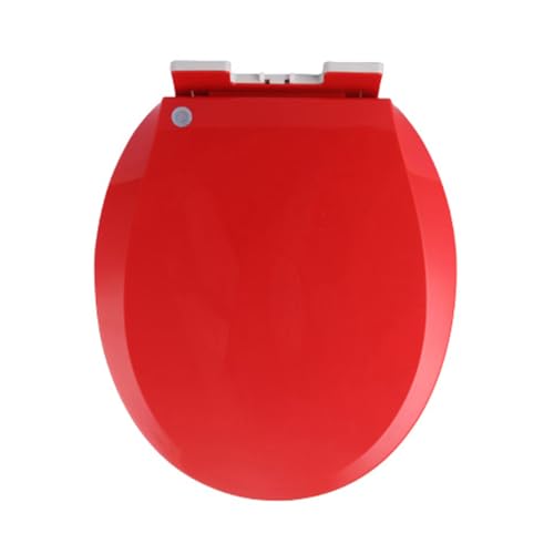 Soft Close Toilet Seat, Round Toilet Seat Cover, Quiet and Slow Close Toilet Lid and Seat, Quick Release, Easy to Install Also Easy to Clean, O-Shaped, PP,Red,36x41cm - color: Red