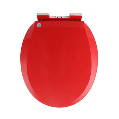 Soft Close Toilet Seat, Round Toilet Seat Cover, Quiet and Slow Close Toilet Lid and Seat, Quick Release, Easy to Install Also Easy to Clean, O-Shaped, PP,Red,36x41cm - color: Red
