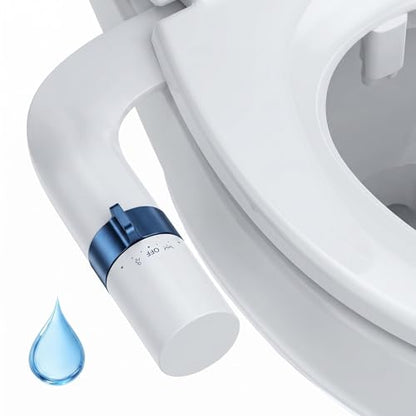 Non Electric Bidet Attachment for Toilet, Dual Nozzle Self Cleaning Butt Wash Sprayer, Adjustable Water Pressure Control, Slim Easy Install Design for Home and RV Use, Bathroom Bidet Kit, Blue - color: EB5600-Blue