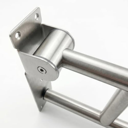 Flip Up Grab Bar, Fold Down Stainless Steel Handicap Grab Bars for Toilet with Knurled Surface, Swing Up Toilet Rails, 90 Degree Bathroom Safety Frame for Seniors, Shower & Tile Wall