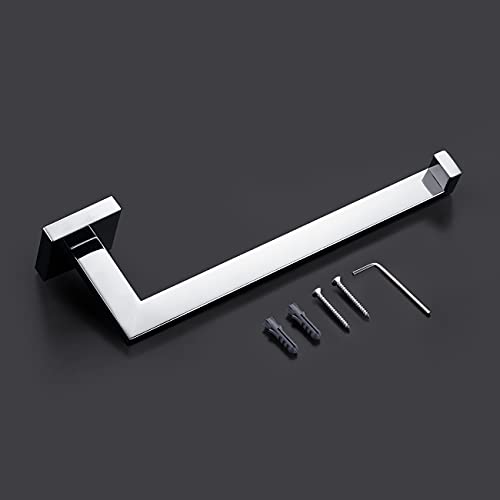 Miyili Towel Ring Bathroom Hand Towel Holder Square Style Towel Rack Wall Mounted Polished Stainless Steel, D06C - color: Polished Steel