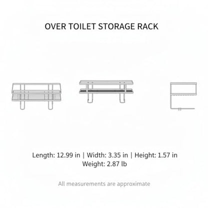 Over Toilet Storage Rack, Iron Bathroom Shelf with Baked Enamel Finish, Wall Mounted Vertical Organizer for Small Bathrooms, 13-Inch Width (1 PC) - color: Black