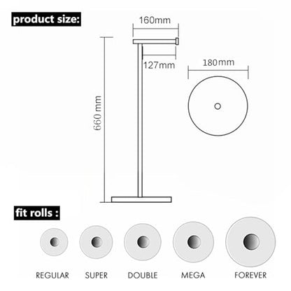 Toilet Paper Holder Free Standing with Natural Marble Base, 26" Height Floor Free Standing Toilet Paper Holder Brushed Nickel - color: Brushed Nickel, size: Basic Model