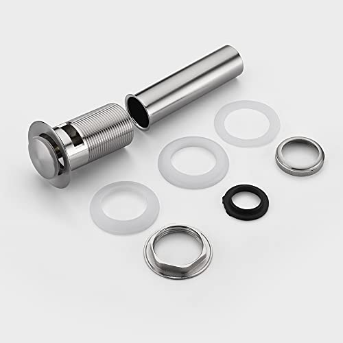 SUMERAIN Bathroom Sink Drain with Overflow, Pop Up Drain Stopper | Brass, Brushed Nickel, Durable, Easy Installation - size: S7304N