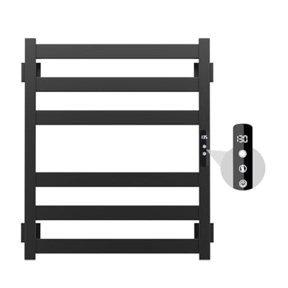 Towel Warmer 6 Bars, Stainless Steel Towel Warmer Rack | for Bathroom, Wall Mounted Towel Heater with Intelligent Touch Screen Timer, Hard Wired/Plug-in, Black - size: 6 Bars