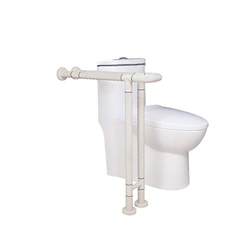 Bathroom Grab Bar Safety Support Rail, Toilet Bars with Legs,Wall Mounted Handrail Bracket,Elderly Freestanding Bars,Nylon Stainless Steel Bar,Ba - color: White, size: 70×70cm
