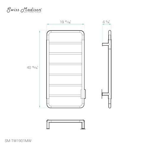 Swiss Madison Ivy 8-Bar Electric Towel Warmer Heated Towel Racks for Bathroom in Matte White - color: White