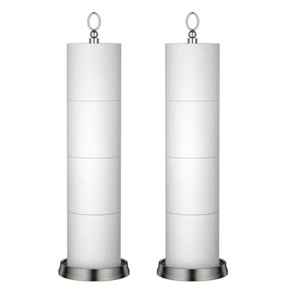 ROLABAM Toilet Paper Holder Stand with Reserve Function, Free Standing Toilet Paper Holder for Bathroom, Toilet Paper Stand with Reserve for 4 Rolls 22.5" Height (2 Pack, Brushed Nickel) - color: Brushed Nickel-2pcs