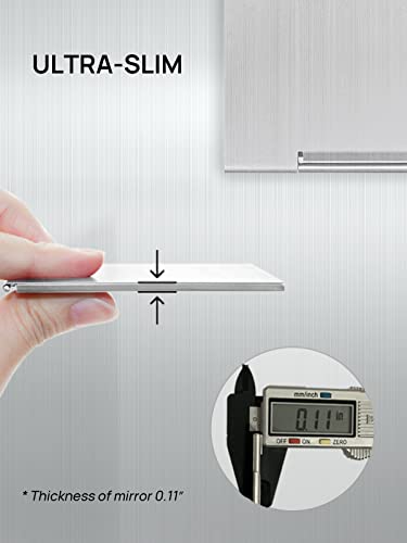 Compact Mirror, 3.3" L x 2.2" W, Small Mirror for Travel, Silver | Mini Mirror for Purse, Pocket, Desk; Ultra-Thin & Light Aluminum Fits Travel Accessories; Folding Mirror for Desk & Handheld
