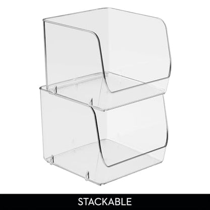 iDesign Stackable Open-Front Storage Bin, Clear | Kitchen and Pantry Organization - style: Pack of 1