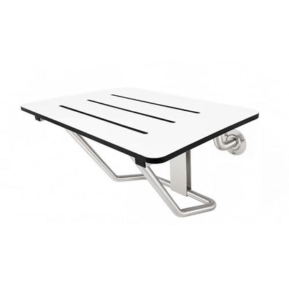 Phenolic Folding Shower Seat, White, 400 lb, 18 in x 16 in | Handicap Shower Bench Seating for the Elderly and Disabled, ADA Compliant Foldable Bath Seat, Heavy Duty Steel Frame, 400 lbs