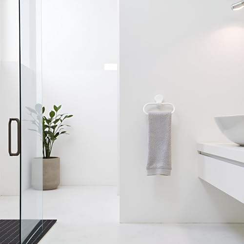 White Towel Ring Towel Rack Hand Holder for Bathroom Self Adhesive Non Punching Adhesive Towel Ring Kitchen Cloth Hanger Bath Towel Bars, Bath Towel Rings