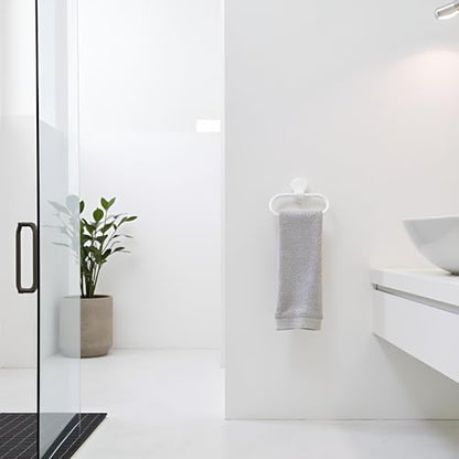 White Towel Ring Towel Rack Hand Holder for Bathroom Self Adhesive Non Punching Adhesive Towel Ring Kitchen Cloth Hanger Bath Towel Bars, Bath Towel Rings