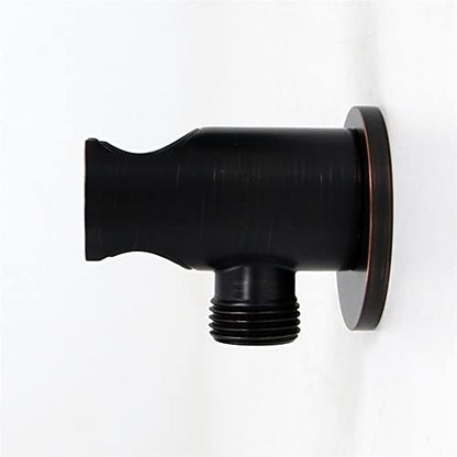 Hand Held Shower Head Holder with Hose Connector Shower Wand Holder Wall Mount Handheld Shower Handle Sprayer Holder Shower Hose Adapter Shower Elbow with Spray Head Bracket Oil Rubbed Bronze - color: Oil Rubbed Bronze