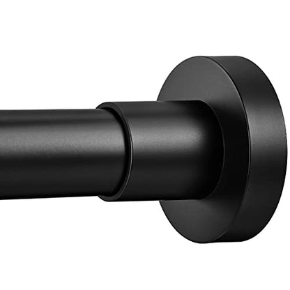 Shower Curtain Rod Tension - Never Rust No Drill Non-Slip Spring Tension Shower Rod, 43-73 inches Stainless Steel, Matte Black - color: Matte Black, size: 43-73 Inches