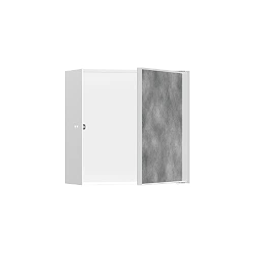 hansgrohe XtraStoris Rock Recessed Wall Niche with Tileable Door 12"x 12"x 5.5" in Matte White, 56091700 - color: Matte White, size: 12"x 12"x 5.5"