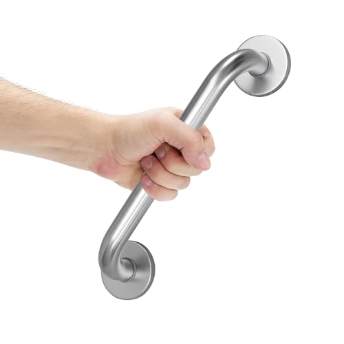 AmazerBath Shower Grab Bars for Bathtubs and Showers, Handicap Grab Bars for Shower Anti Slip, Shower Grab Bars for Senior for Wall Stainless Steel, Holds up to 500LBs, 12" L x 1" D, Brushed Nickel - color: Brushed Nickel, size: 12"L x 1"D