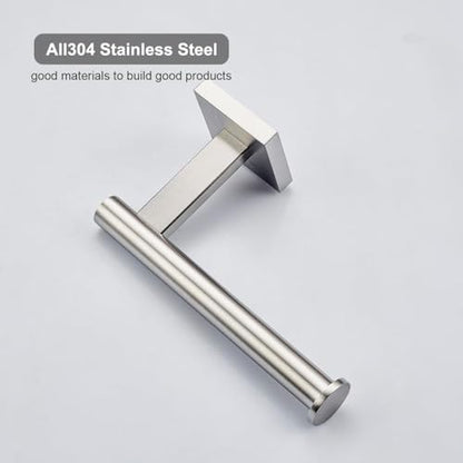 Wall-Mount Toilet Paper Holder, Open Arm, Brushed Nickel | SUS304 stainless steel, screw mount, fits standard, large and mega rolls, concealed caps, mounting hardware included - color: Brushed Nickel