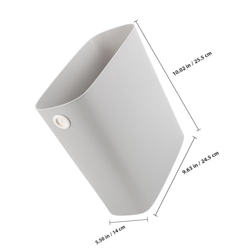 Outanaya Narrow Space Trash Can Light Gray Plastic Waste Paper Basket for Bathroom Kitchen Bedroom Home Garbage Container