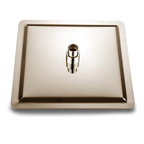 HotelSpa Giant 10" Stainless Steel Rainfall Square Showerhead with 11 inch Solid Brass Adjustable Extension Arm – Brushed Nickel Finish - color: Brushed Nickel