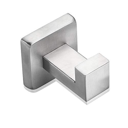 Rustproof 4-Piece Black Bathroom Hardware Set Including Towel Bar Toilet Paper Holder Towel Holder Robe Hook SUS304 Stainless Steel Wall Mount Contemporary Square Style Accessory, - color: Brushed Nickel
