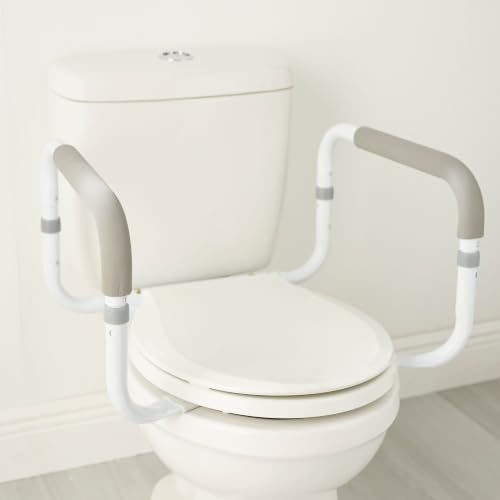 McKesson White Steel Toilet Safety Rail, 1 ct | up to 300 lbs - size: 16-1/2 to 19-1/2 Inch Width (1 ct)