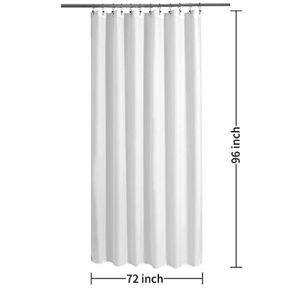 ALYVIA SPRING 72x96 Extra Long Waterproof Fabric Shower Curtain Liner White | 2 Magnets, Soft Cloth & Hotel Quality, Machine Washable, Light-Weight, Extra Long Size - color: White, size: 72"W x 96"L (Pack of 1)