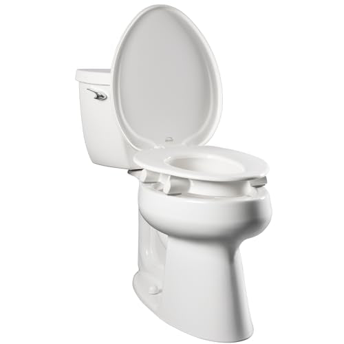 Bemis Assurance 3" Raised Toilet Seat for Seniors, Round, White | Therapist Preferred for Safety, Secure Hinges, Clean Shield Guard - size: Round, style: Raised Seat