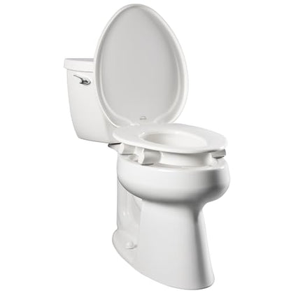 Bemis Assurance 3" Raised Toilet Seat for Seniors, Round, White | Therapist Preferred for Safety, Secure Hinges, Clean Shield Guard - size: Round, style: Raised Seat