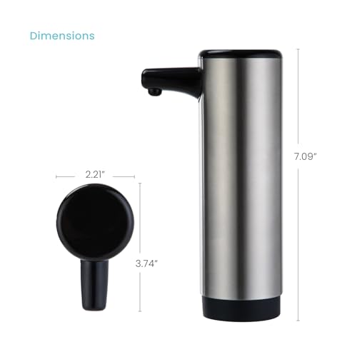 Home Zone Living Foaming Hand Soap Dispenser | Stainless Steel Outer Cover, Refillable Pump for Kitchen and Bathroom Sinks, Silver - color: Silver