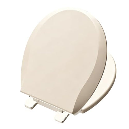 Aünsffer Round Toilet Seat Almond, Toilet Seat 16.5 inch Soft Close, Premium PP Material Easy Clean, B2B Available, Elegant Design, Almond - color: Almond, size: Round 16.5inch