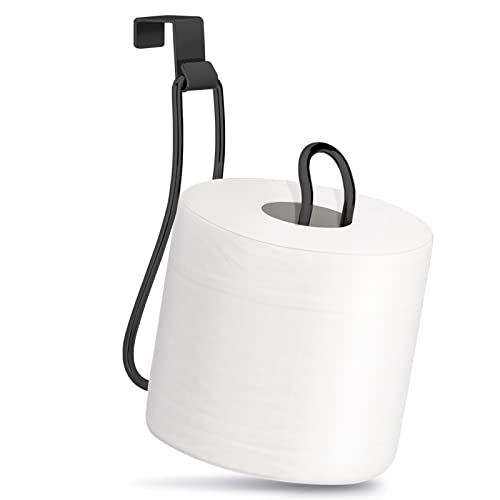 Over the Tank Toilet Paper Holder, Metal Toilet Paper Holder, Black | Toilet Paper Roll Holder, Bathroom Toilet Paper Storage, Space Saving for Bathroom - color: Black